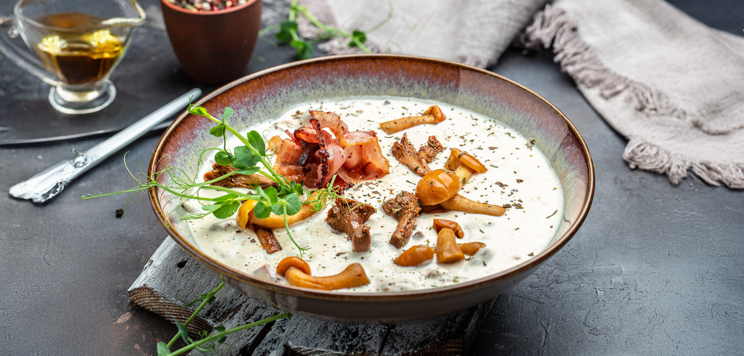 Wild,Mushroom,Soup,,Homemade,Cream,Of,Mushroom.,Banner,,Menu,,Recipe