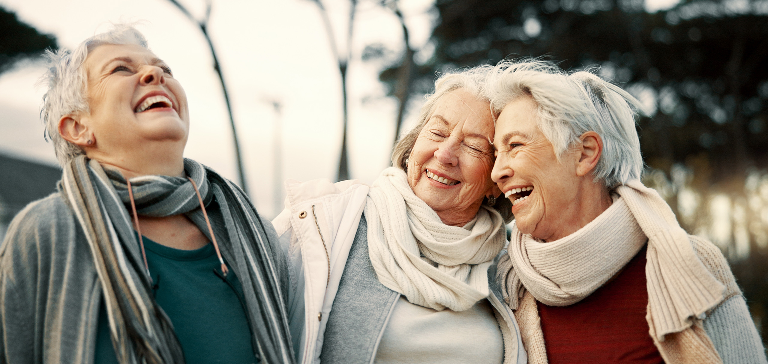 Comedy,,Laughing,And,Senior,Woman,Friends,Outdoor,In,A,Park